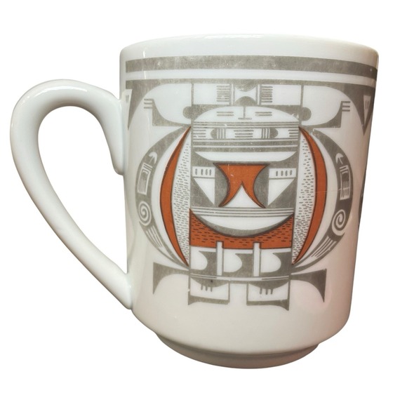 Vintage Coe Dru Ceramic Pacific NW Tribal Native American Style Coffee Mugs Cups - Picture 8 of 10